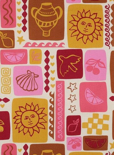 Poppy fabrics vrolijke print - popeline katoen