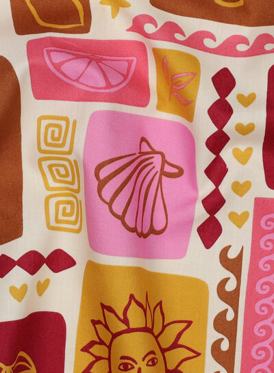 Poppy fabrics vrolijke print - popeline katoen