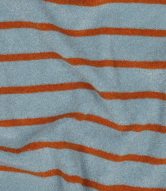 Poppy fabrics grayish blue and rust striped - sponge