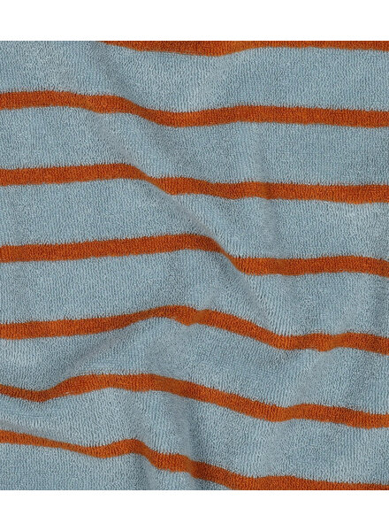 Poppy fabrics grayish blue and rust striped - sponge