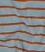 Poppy fabrics vergrijsd blauw en roest gestreept - spons