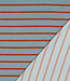 Poppy fabrics vergrijsd blauw en roest gestreept - spons