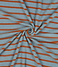 Poppy fabrics vergrijsd blauw en roest gestreept - spons
