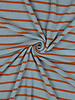 Poppy fabrics grayish blue and rust striped - sponge