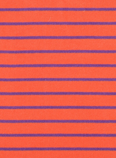 Poppy fabrics koraal en lila gestreept - spons