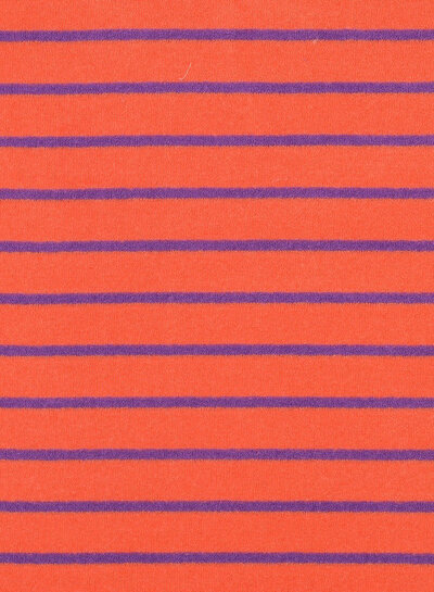 Poppy fabrics koraal en lila gestreept - spons