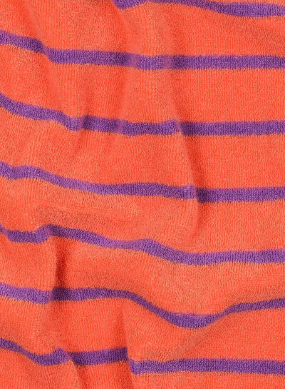 Poppy fabrics coral and lilac striped - sponge