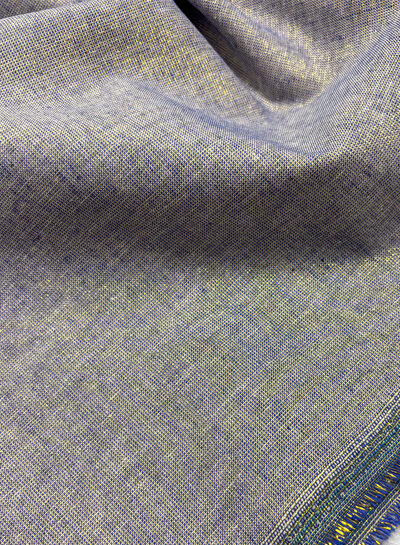 Poppy fabrics blue with a touch of bling bling - cotton linen mix