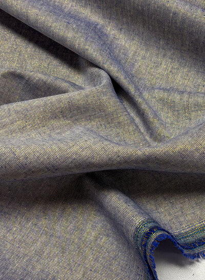 Poppy fabrics blue with a touch of bling bling - cotton linen mix