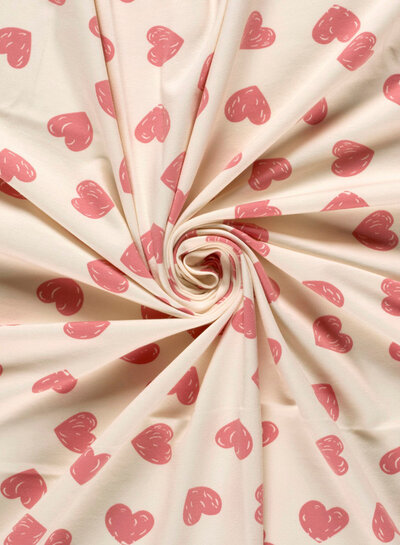 zacht roze hartjes - tricot