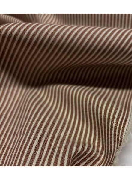 cognac and ecru striped - woven cotton