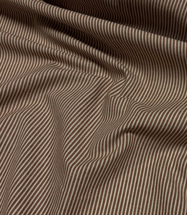 cognac en ecru gestreept - wrincle cotton