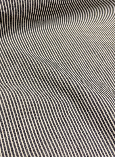 ecru en zwart gestreept - wrincle cotton