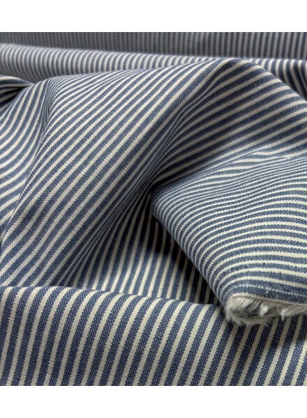 denim blue and ecru striped - woven cotton