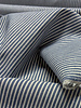 denim blue and ecru striped - wrincle cotton