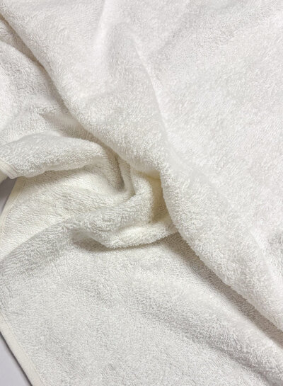 white - cotton terry cloth - finished selvedges