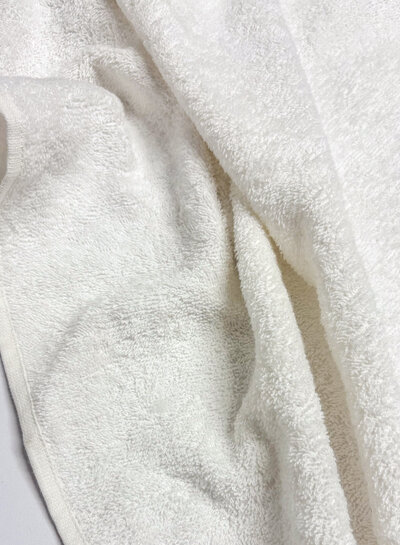 white - cotton terry cloth - finished selvedges