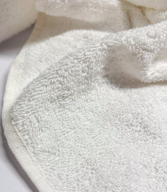 white - cotton terry cloth - finished selvedges