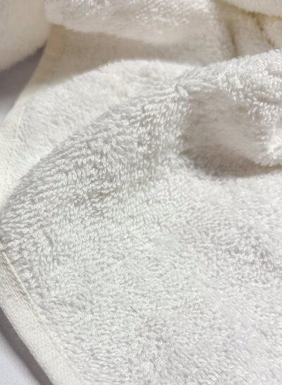white - cotton terry cloth - finished selvedges