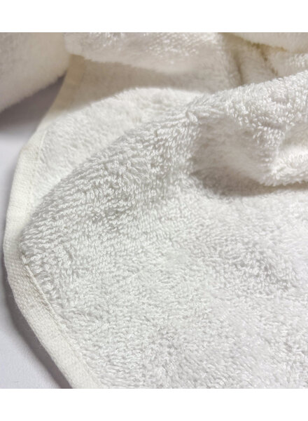 wit - katoen badstof - afgewerkte zelfkanten