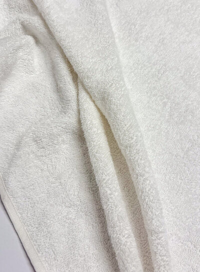 white - cotton terry cloth - finished selvedges