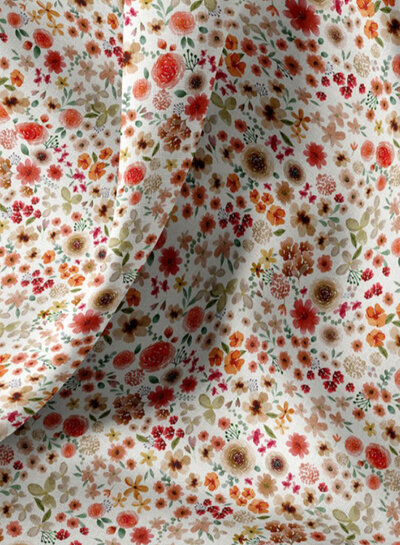 red flowers - cotton