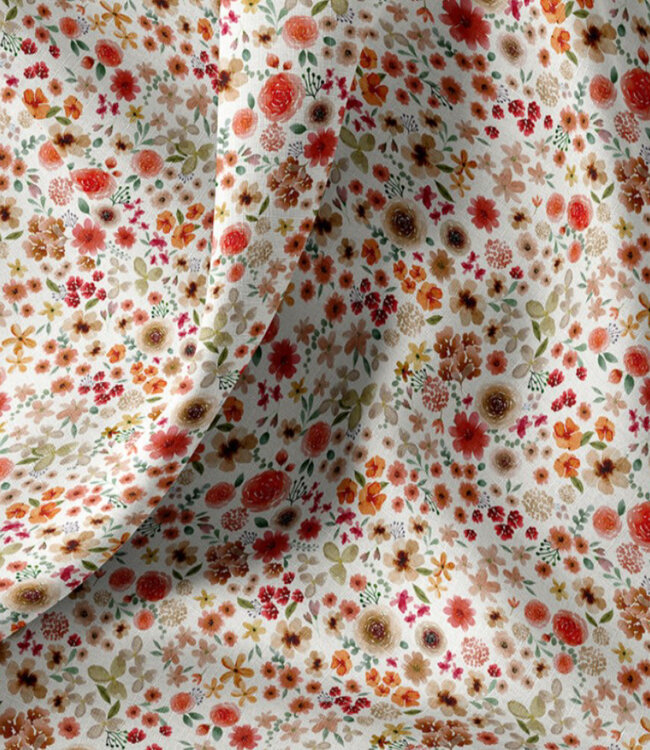 rode bloemetjes - katoen