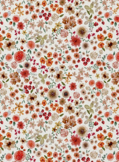 red flowers - cotton