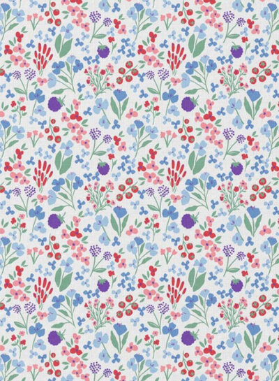 blue flowers - cotton