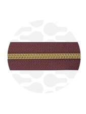 ZipperZoo spiraalrits porto rood  met goud spiraal #5 (excl. ritstrekkers)
