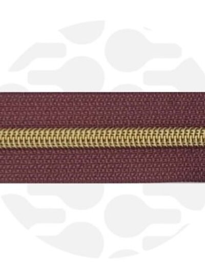 ZipperZoo spiral zipper porto red with gold spiral #5 (excl. zipper pulls)