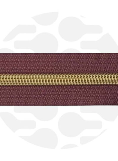 ZipperZoo spiral zipper porto red with gold spiral #5 (excl. zipper pulls)