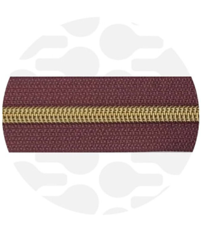 ZipperZoo spiraalrits porto rood  met goud spiraal #5 (excl. ritstrekkers)