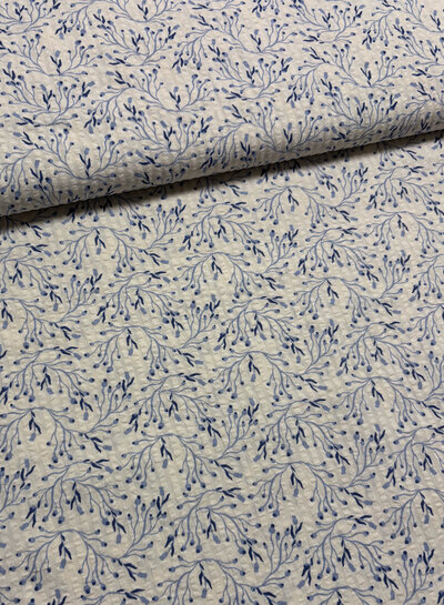 blauwe twijgjes seersucker