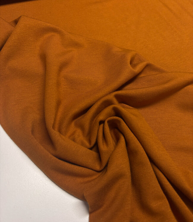 cognac - zacht en stevige modal tricot - interlock gebreid