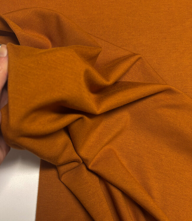 cognac - zacht en stevige modal tricot - interlock gebreid