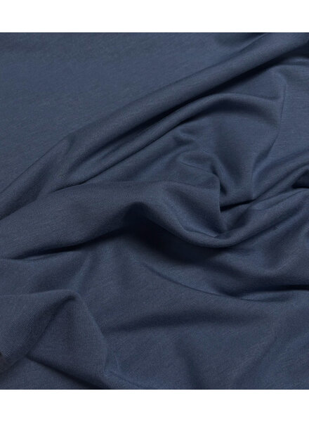 jeansblauw - zacht en stevige modal tricot - interlock gebreid