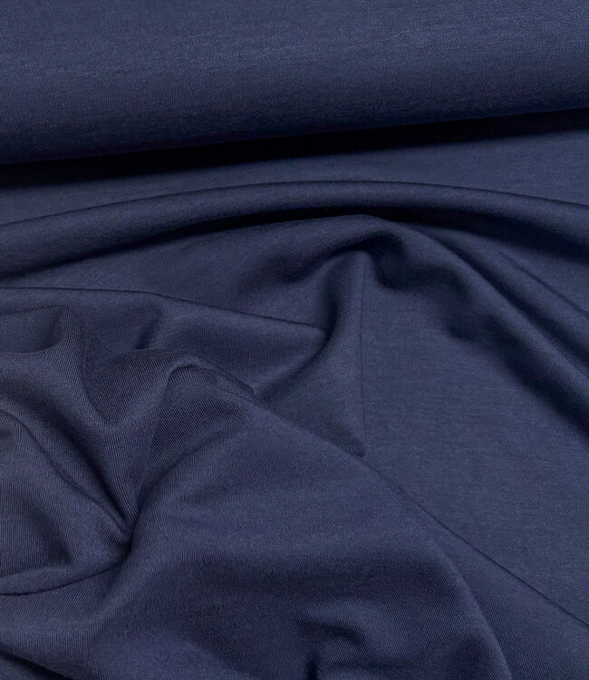 Madeline marineblauw - zacht en stevige modal tricot - interlock gebreid
