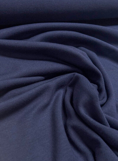 Madeline marineblauw - zacht en stevige modal tricot - interlock gebreid