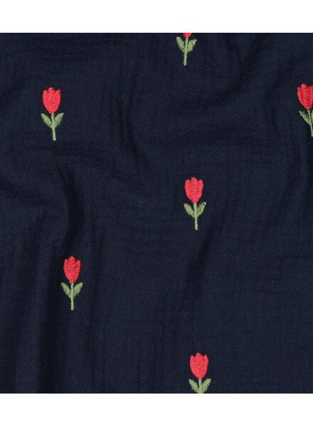 embroidered tulips  - tetra double gauze