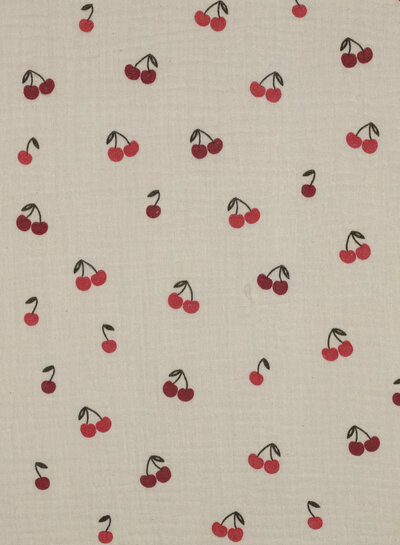 cherries - off-white - tetra double gauze