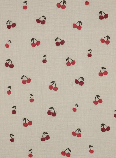 cherries - off-white - tetra double gauze