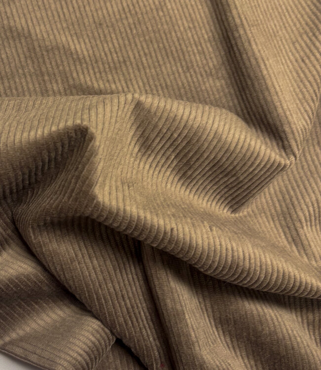donkerbruin - washed corduroy met stretch - ribfluweel