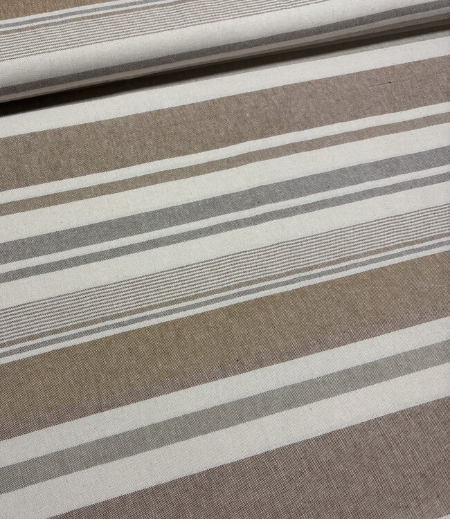 Katia fabrics naturel gestreept - recycled canvas