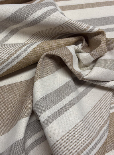 Katia fabrics naturel gestreept - recycled canvas