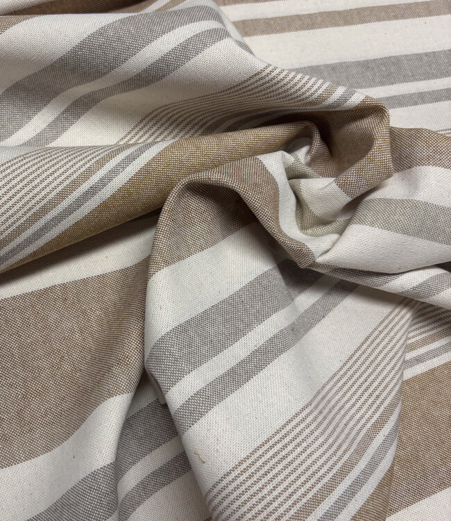 Katia fabrics naturel gestreept - recycled canvas