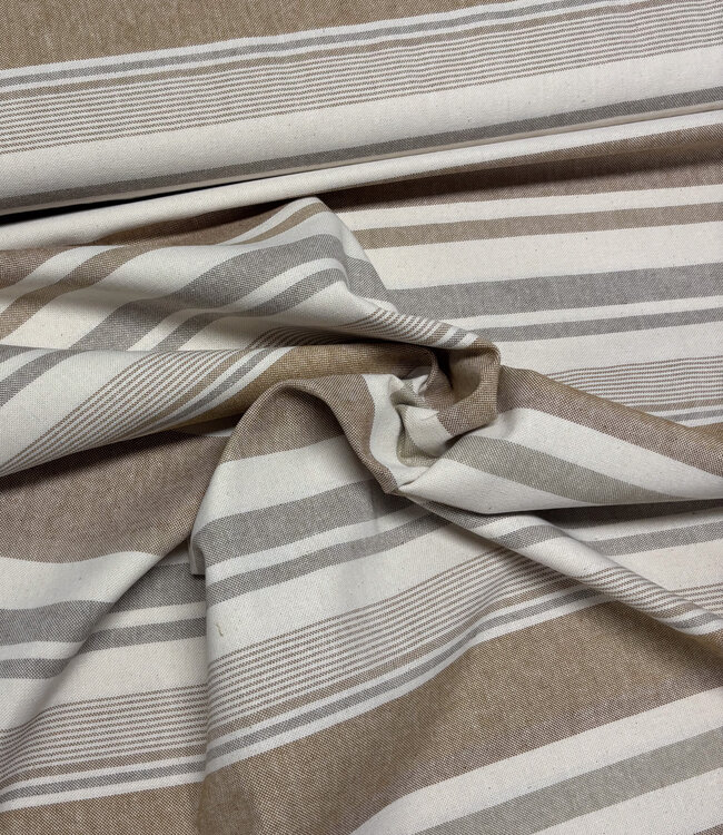 Katia fabrics naturel gestreept - recycled canvas