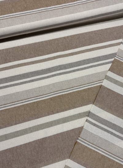 Katia fabrics naturel gestreept - recycled canvas