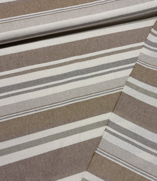 Katia fabrics naturel gestreept - recycled canvas