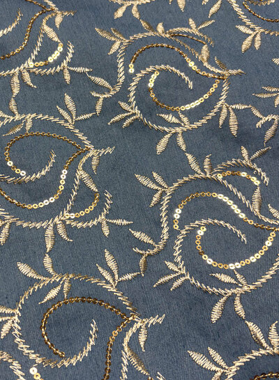 denim embroidery and sequins